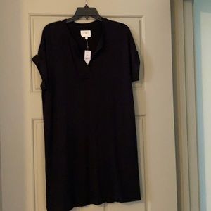 Lou & Grey black open neck shirt dress